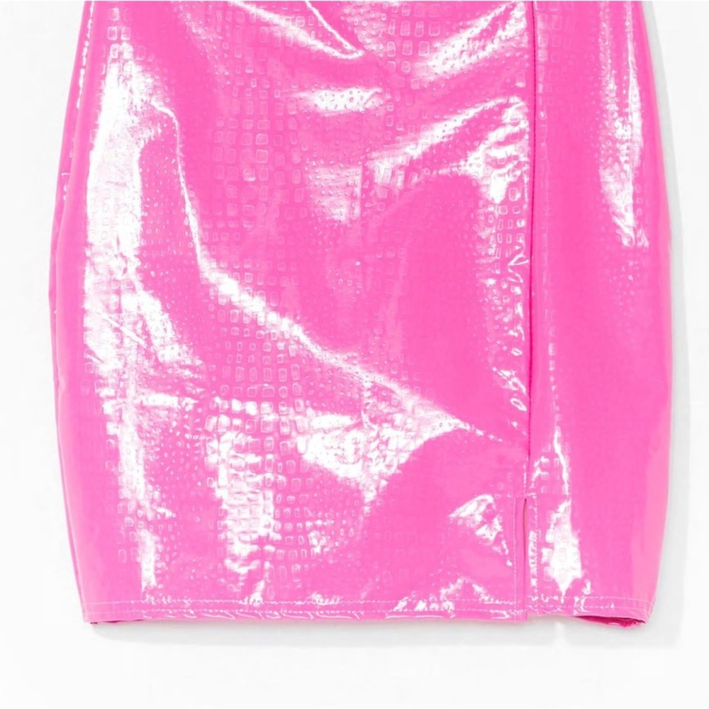 Nastygal vinyl pink mini skirt